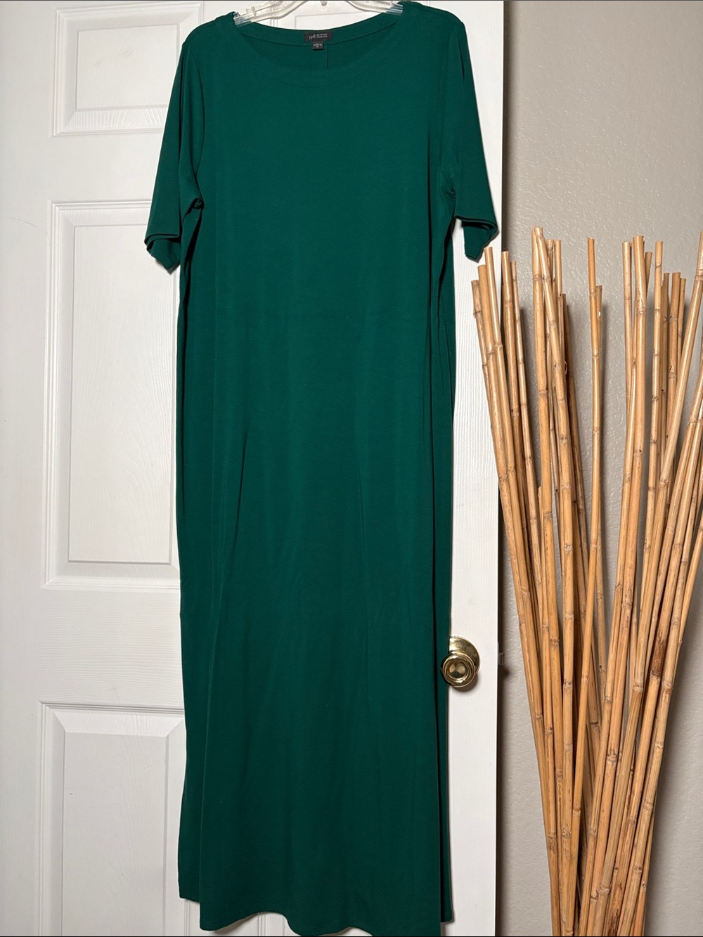 J. Jill Teal Green Short-Sleeve Maxi Dress